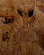 Is this a typical gray alien in the ancient Egyptian tomb painting of Ptah-Hotep?